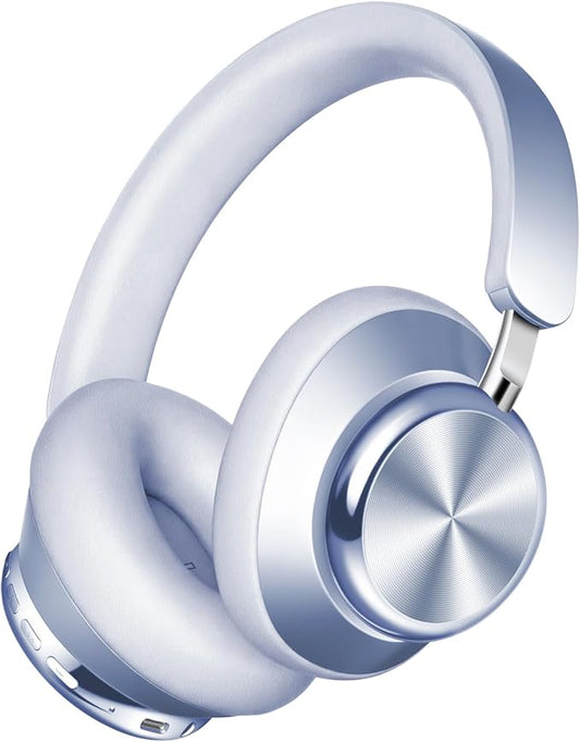 Wentronic Y03 Bluetooth Headphones Wireless Active Noise Cancelling Over Ear Headphones 48 Hours Playtime High Sound Quality 6 EQ Music Mode Headphones with Soft Ear Cushion - Blue