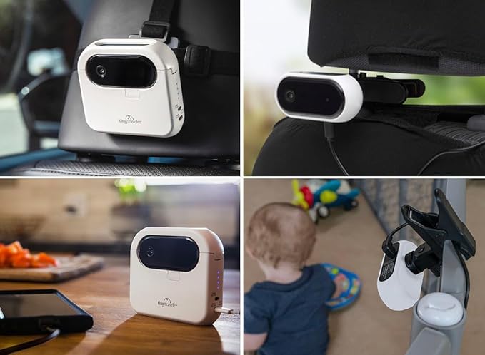 Tiny Traveler Baby Monitor - Tiny Wireless Basic Kit (TT002PBB) with Power Bank - Wireless Baby Car Monitor Camera, 8 Hours Power Bank, Night Vision, Video Record & Share, 5" Touchscreen LCD - Black