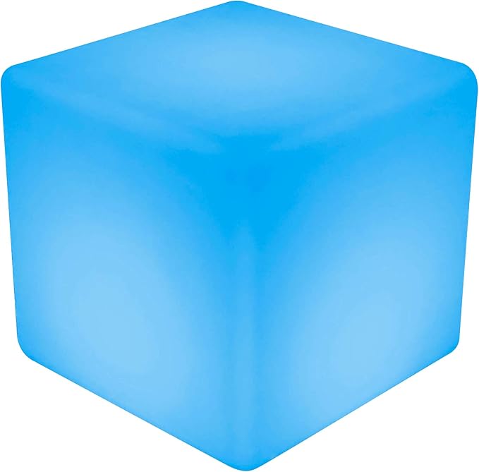 12-Inch LED Rechargeable Decorative Light Cube | Waterproof, Dimmable, Adjustable RGB Color Changing with Remote Control for Indoor Outdoor Decorative Lighting