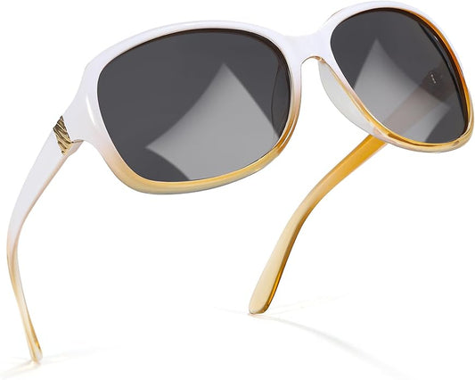 SIPHEW Polarized Sunglasses for Women | Vintage Square Sunglasses w UV400 Protection | Womens Wraparound Shade