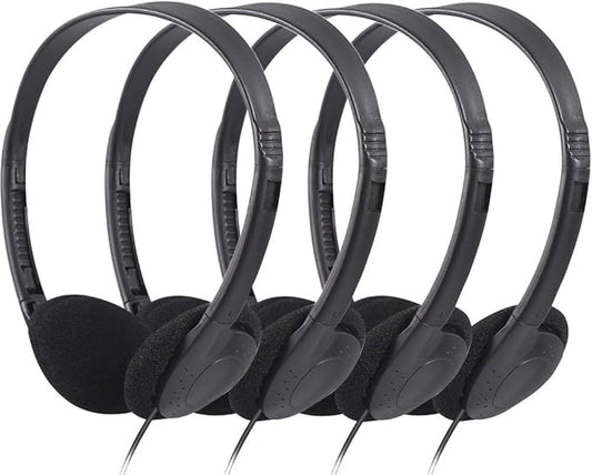 CN-Outlet 100 Pack Classroom Headphones Bulk for School Students Kids Teen Children and Adults, Wholesale Sturdy Wired Headphones Classroom Earphones (Black, 100 Pack)