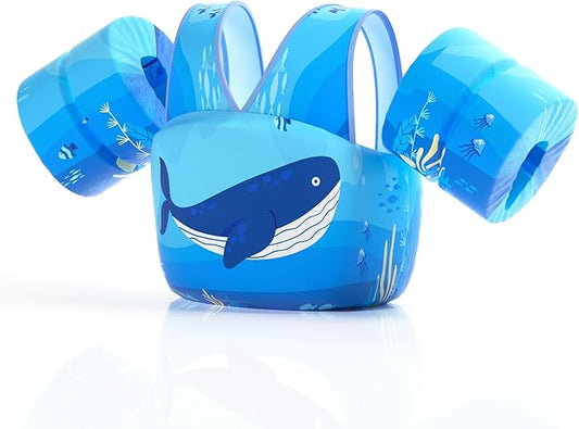 REALIKE Kids Swim Vest for Toddler Floaties Swimming Aids with Shoulder Harness Arm Wings for Children/Infant/Baby,Sea Beach/Pool/Lake, Suitable for 28-70lbs Boys/Girls
