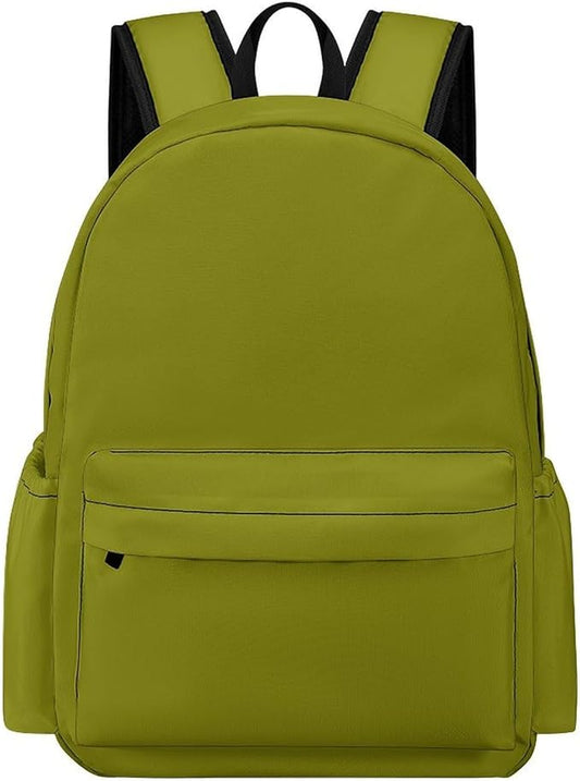 Olive Green Backpack Adult Travel Daybag for Women Men College Backpack for Vacation Hiking Camping Bag