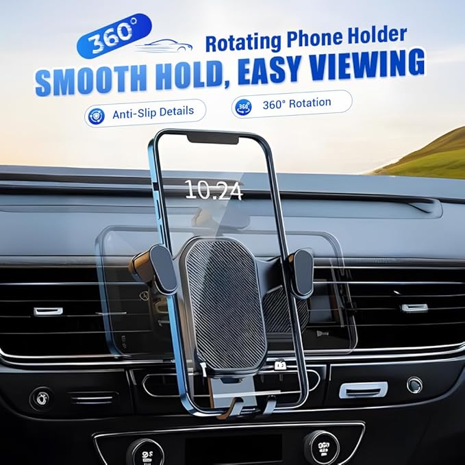 PVZXR Air Vent Car Phone Mount Holder,2026 New Wider Clamp & Metal Hook Car Phone Holder Vent [Thick Cases Friendly] Phone Holders for Your Car Mount Automobile Hands Free Cradle Air Vent (B-2PCS)