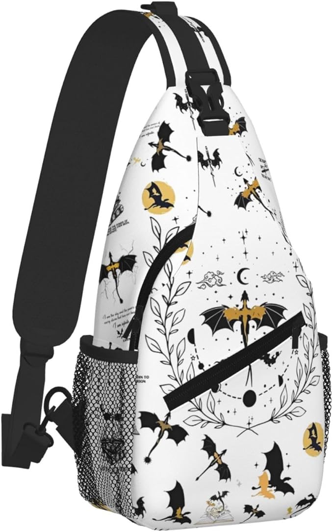 Fourth Dragon Wing Crossbody Bag Trendy Sling Bag Bakpack Casual Chest Bags Daypack For Hiking Walking Travel Running(2)