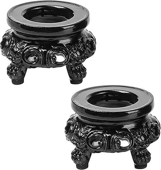 2Pcs Black Wooden Display Stand for Crystal Sphere Quartz Ball Holder Hollow Wood Stand Base for Sphere Globe Stone Decoration Display Pedestals Home Decor, Crystal Ball Stand