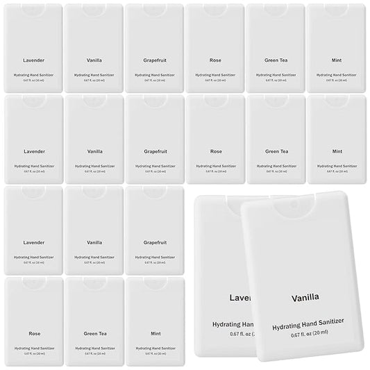 24 Pack Mini Hydrating Hand Sanitizer Spray Bulk Scented Hand Sanitizer Spray Travel Size Refillable Pocket Portable Thank You Gifts for Staff Office Teacher Nurse