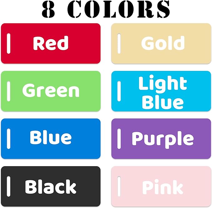 4 PCS Personalized Luggage Tags for Suitcases, Custom Aluminum Luggage Tags for Bags and Backpacks, Waterproof & Heavy Duty Personalized Metal Name Tags for Travel (Lake Blue)