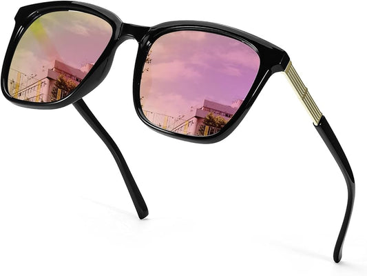 SIPHEW Oversized Square Sunglasses for Women|Lightweight Fashion Sunglasses 100% UV400 Protection|Trendy Mirrored Shade
