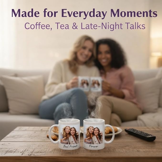 Custom Coffee Mug, Customizable Coffee Cups with Pictures Personalized Ceramic Mug for Gifts Novelty Personalized Mugs for Friends (Black)