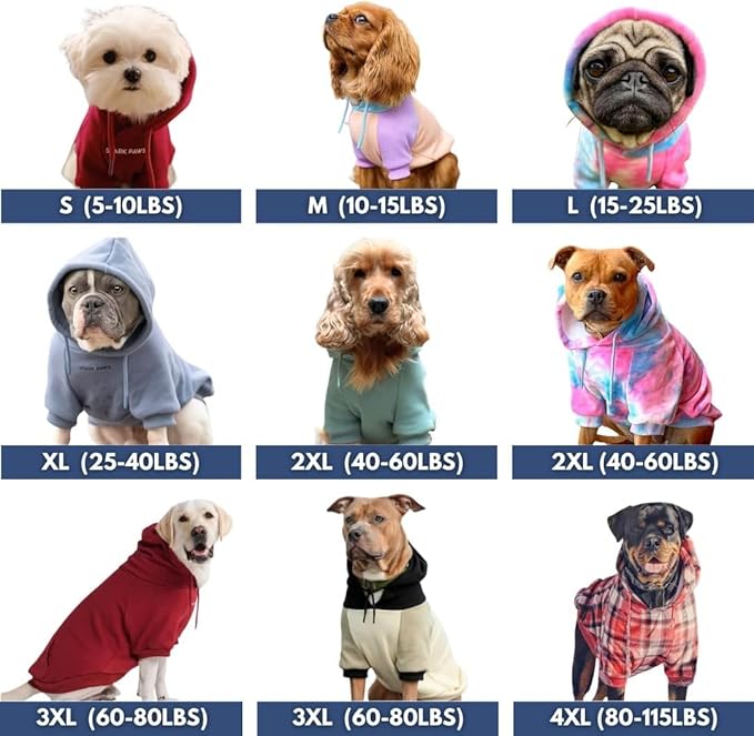 Spark Paws Dog Hoodie – Premium Dog Sweater for Small, Medium, and Large Dogs | Warm Outfits for French Bulldogs, Pitbull, Puppy, Winter Jacket Alternative - Berry Lemonade - 4XL