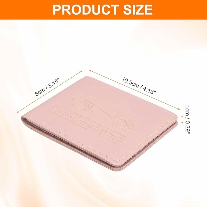 HARFINGTON Car Registration and Insurance Holder PU Leather Vehicle Glove Box Organizer Storage Accessories Car ID Holder with 8 Pockets for License ID Card Bank Card Documents, Pink
