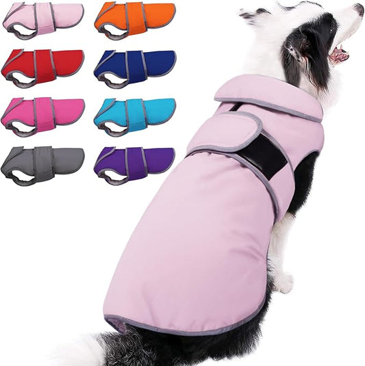 MIGOHI Warm Dog Coat Winter Dog Jacket,Waterproof Cold Weather Coats for Dogs,Fleece Jacket for Small Medium Large Dogs,Reflective Thick Fleece Vest with Leash Hole