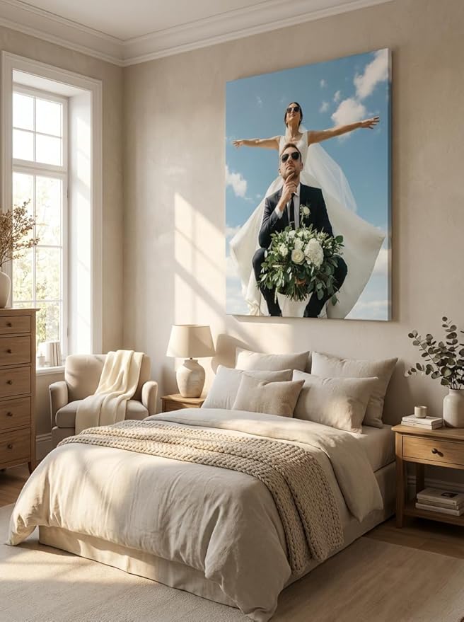 Custom Canvas Prints with Your Photos, Frameless Wall Art Canvas, Personalized Photo Print for Home Decor, Family & Pet Pictures, Gifts for Birthday & Anniversary, Made in USA (24"L x 20"W)