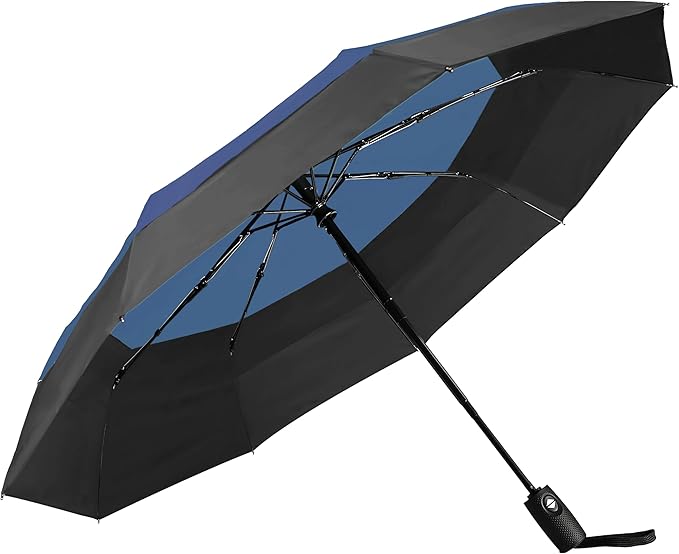 Khulula Windproof Compact Travel Umbrellas for Rain – Easy Auto Open Close, Automatic Durable Waterproof – Backpack, Portable, Lightweight Umbrellas for Travel