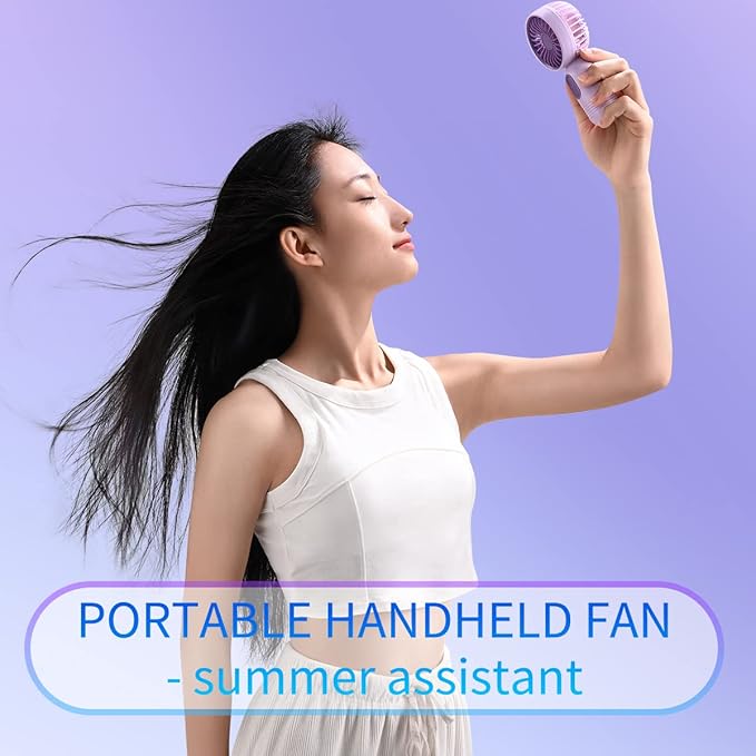 JODNO Mini Portable Fan 6 Pack, Cute Handheld Fan Battery Operated Lightweight Small Personal Fans with 3 Speeds and USB Rechargeable Eyelash Fans for Women Men Office Outdoor Travel Camping