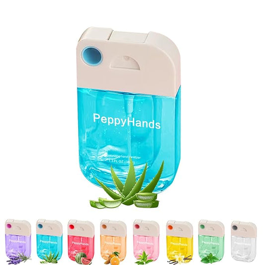 PeppyHands Hand Sanitizer, Hand Sanitizer Spray, Hydrating Spray for Hand, Portable Sanitizer spray Set ﻿for Travel Size, 500-Sprays Each Multi-Flavor (Aloe Vera.)