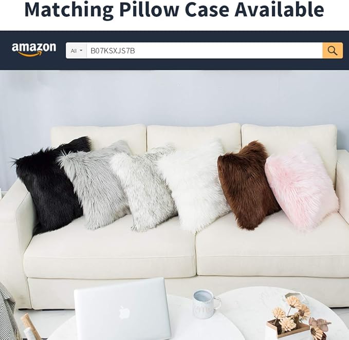 Carvapet Luxury Soft Faux Sheepskin Fur Area Rugs for Bedside Floor Mat Plush Sofa Cover Seat Pad for Bedroom, 2.3ft x 5ft,Brown