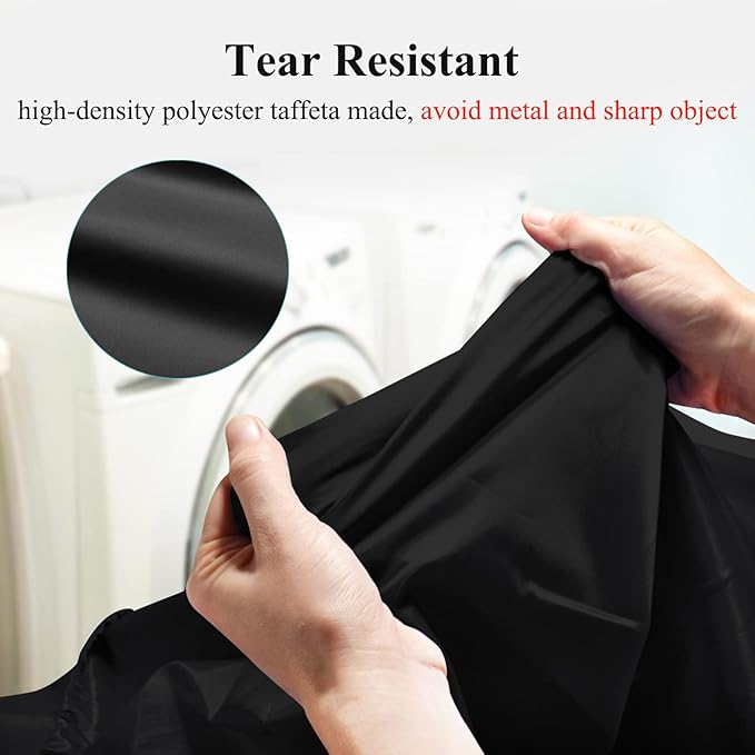 OTraki Medium Laundry Bag 24x32 inch Heavy Duty Travel Dirty Clothes Bag 2pcs Machine Washable Laundry Bag with Drawstring Closure for Home Dorm Camp Travel College, Black
