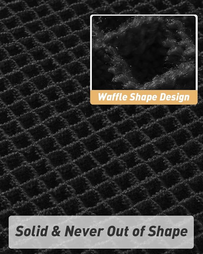 AMOAMI Upgraded Waffle Runner Rug Super Absorbent Non Slip Bath Mats for Bathroom Machine Washable Boho Bathroom Runner Rug with Tassels, Ideal for Hallway Bedroom Laundry Room, 2'x 6'