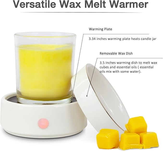 Bobolyn Wax Melt Warmer Candle Burner - Electric 3-in-1 Essential Oil Burner Ceramic Fragrance Candle Wax Burner for Scented Wax Tarts Candle Jars Essential Oils Home Office Bedroom Gift Decor