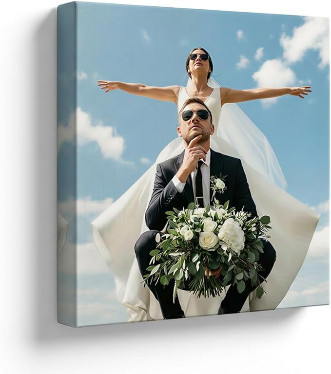 Custom Canvas Prints with Your Photos, Frameless Wall Art Canvas, Personalized Photo Print for Home Decor, Family & Pet Pictures, Gifts for Birthday & Anniversary, Made in USA (12“L x 12"W)