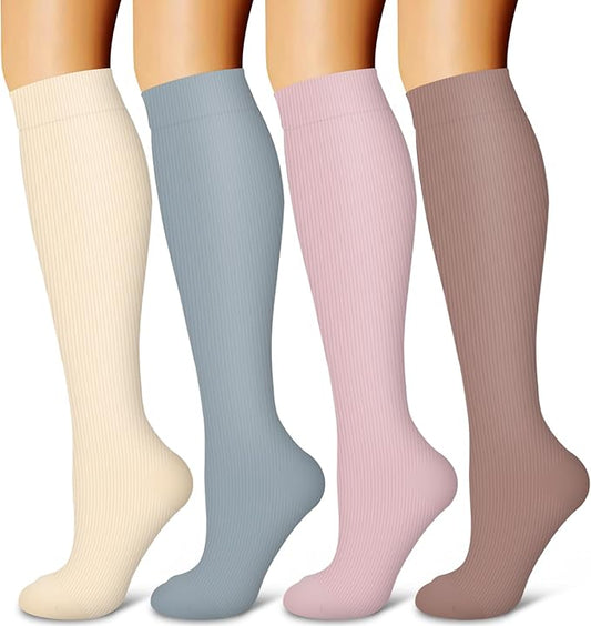 Laite Hebe 4 Pairs-Compression Socks for Women&Men Circulation-Best Support for Nurses,Running,Athletic