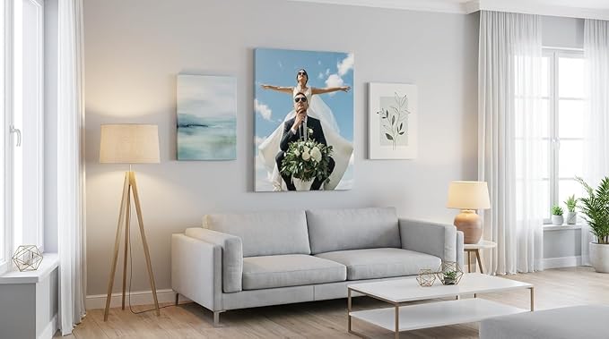 Custom Canvas Prints with Your Photos, Frameless Wall Art Canvas, Personalized Photo Print for Home Decor, Family & Pet Pictures, Gifts for Birthday & Anniversary, Made in USA (24"L x 18"W)