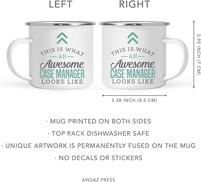 Andaz Press 11oz. Stainless Steel Campfire Coffee Mug Gift, This is What an Awesome Case Manager Looks Like, 1-Pack, Birthday Gift Ideas Coworker Him Her, Includes Gift Box