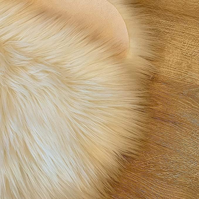 LAMBZY High Pile Super Soft Faux Sheepskin Rug (Cream, 2'x3')