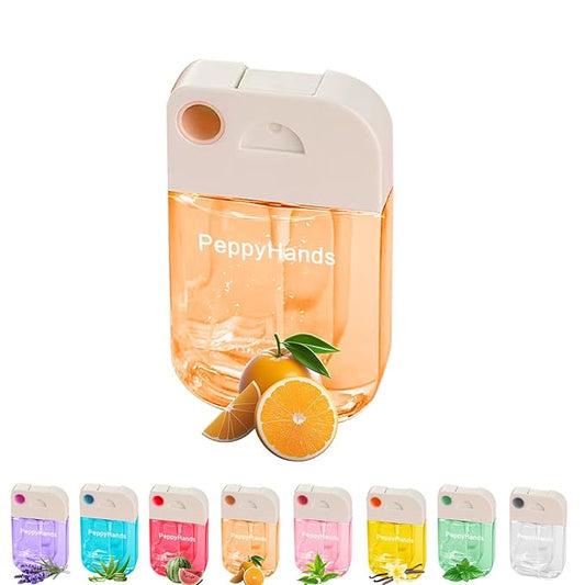 PeppyHands Hand Sanitizer, Hand Sanitizer Spray, Hydrating Spray for Hand, Portable Sanitizer spray Set ﻿for Travel Size, 500-Sprays Each Multi-Flavor (Citrus)