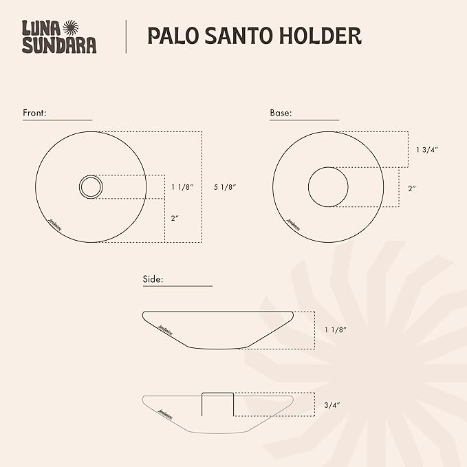 Luna Sundara Authentic Peru Pottery Palo Santo Stick Holder and Incense Holder with 5 Palo Santo Sticks Handmade Ceramic Smudge Bowl Sage Holder Green Gift Set