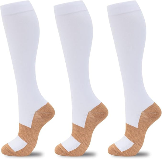 fenglaoda Compression Socks for Women Men 3 Pairs Graduated Compression Support Circulation Socks for Nurses