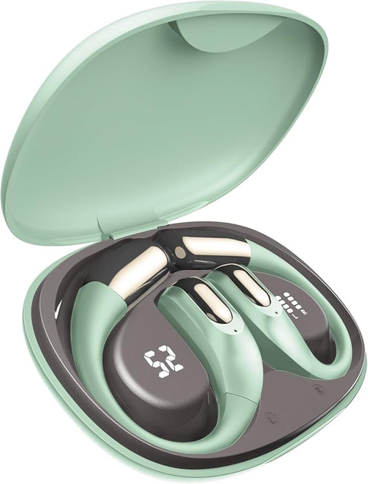 GALAAL Wireless Sport Earbuds Bluetooth Headphones,Lightweight Earbuds with Ear Hooks,Bluetooth5.4 Wireless Earphones,25H Playtime, IPX4 Waterproof Running Headphones for Gym(Green)