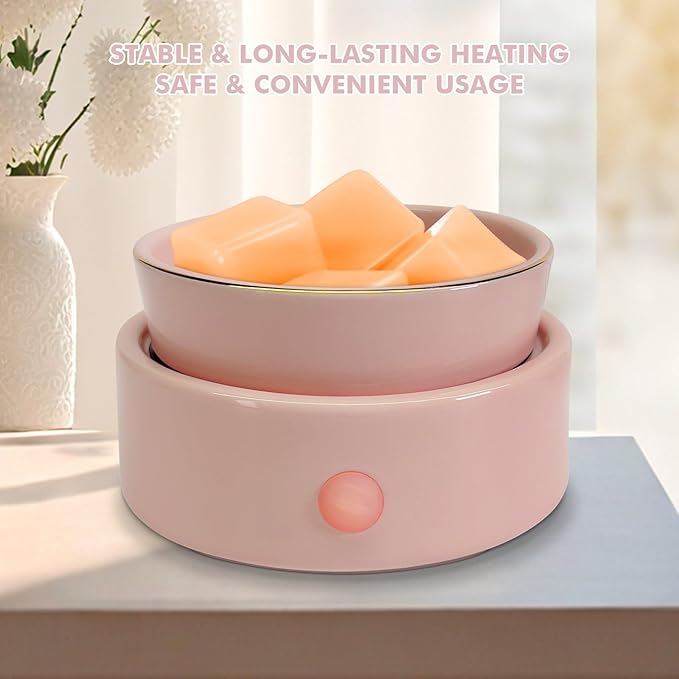 Bobolyn Candle Warmer for Scented Wax Melts 4-in-1 Electric Ceramic Candle Burner for Scented Wax Cubes Fragrance Melter for Home Office Bedroom Gift & Decor