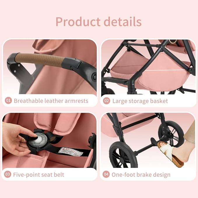 Premium High Chair Stroller: Reversible Seat for Bonding & Ultra-Smooth Fold (Black)