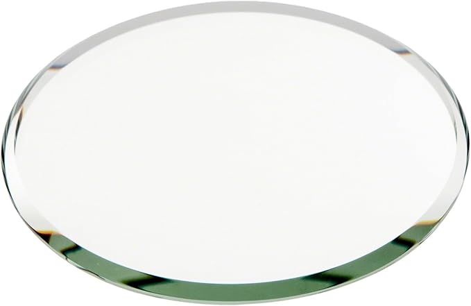 Plymor 3" Round, 3mm Thick Beveled Glass Mirror Circle, Pack of 12