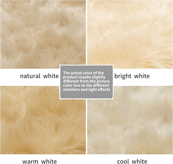 SERISSA Soft Round Faux Sheepskin Fur Area Rug Beige Circle Fluffy Rugs Circular Shaggy Rug Plush Circle Carpet Play Mats for Kids Girls Room Princess Castle Christmas, 5ft Diameter