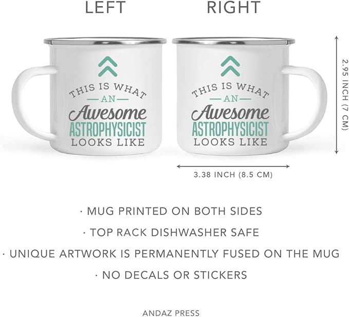 Andaz Press 11oz. Stainless Steel Campfire Coffee Mug Gift, This is What an Awesome Astrophysicist Looks Like, 1-Pack, Birthday Gift Ideas Coworker Him Her, Includes Gift Box