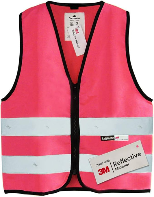 Salzmann Children's High Visibility Vest - Reflective Safety Vest with Zipper - Made with 3M Reflective Material