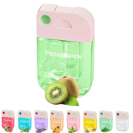 PeppyHands Hand Sanitizer, Hand Sanitizer Spray, Hydrating Spray for Hand, Portable Sanitizer spray Set ﻿for Travel Size, 500-Sprays Each Multi-Flavor (Kiwi)