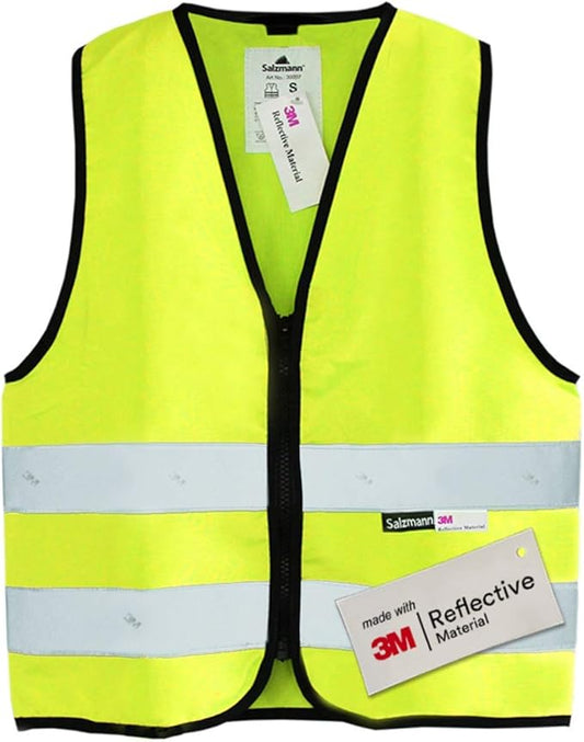 Salzmann Children's High Visibility Vest - Reflective Safety Vest with Zipper - Made with 3M Reflective Material