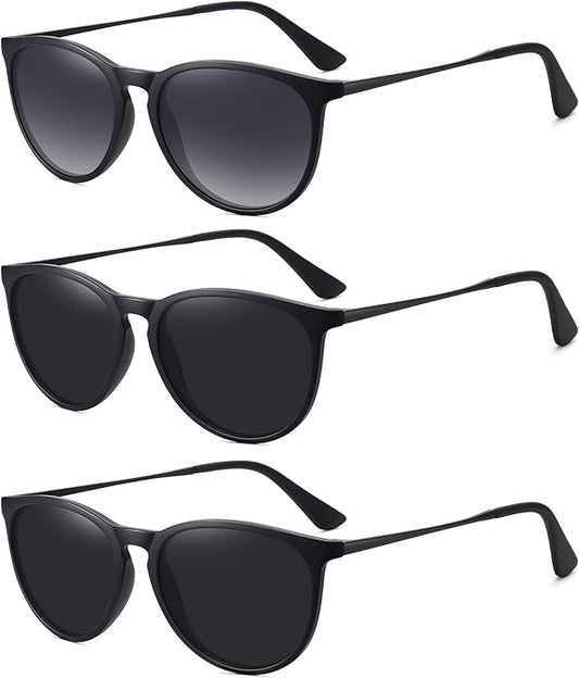 Retro sunglasses womens 2024 trendy round classic glasses