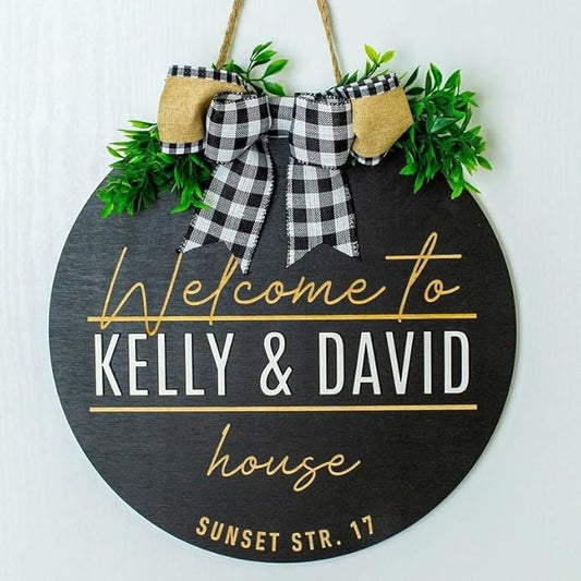 Personalized Family Name Front Door Sign, Custom Welcome Entry Hanger, Rustic Home Wall Display, Modern Accent Decoration, Unique Gift For New Families And Special Occasions Doorsign_281125_SR6_11