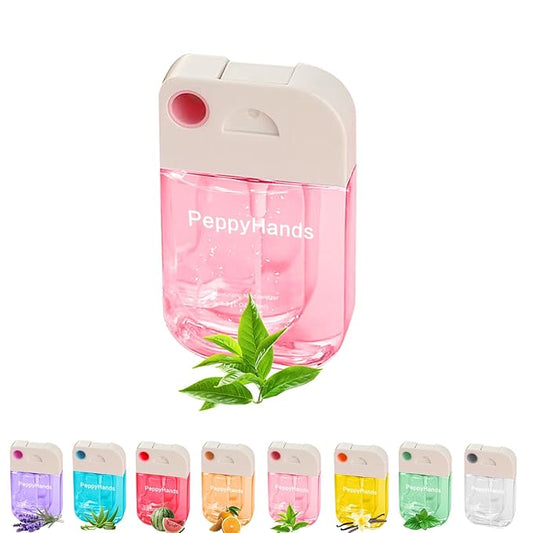 PeppyHands Hand Sanitizer, Hand Sanitizer Spray, Hydrating Spray for Hand, Portable Sanitizer spray Set ﻿for Travel Size, 500-Sprays Each Multi-Flavor (Tea fragrance)