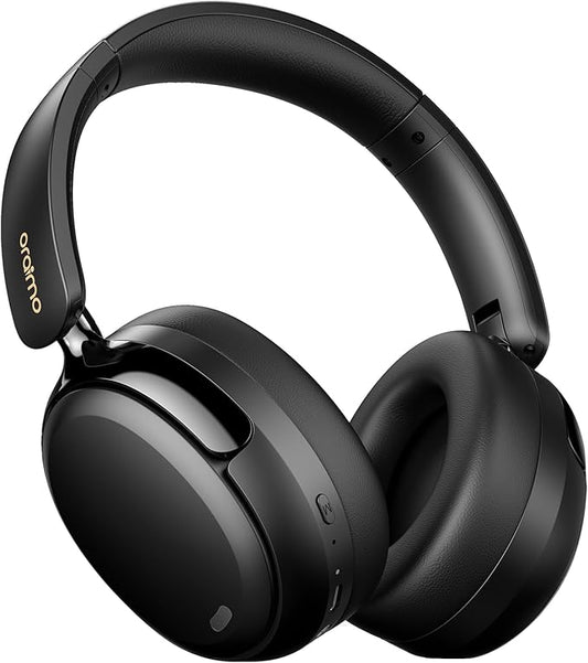 Oraimo Bluetooth Headphones Active Noise Cancelling, 65H Playtime, 3 EQ Modes, Deep Bass, Bluetooth 5.4, Wireless Over-Ear Headphones with Microphone for Office Travel, Black