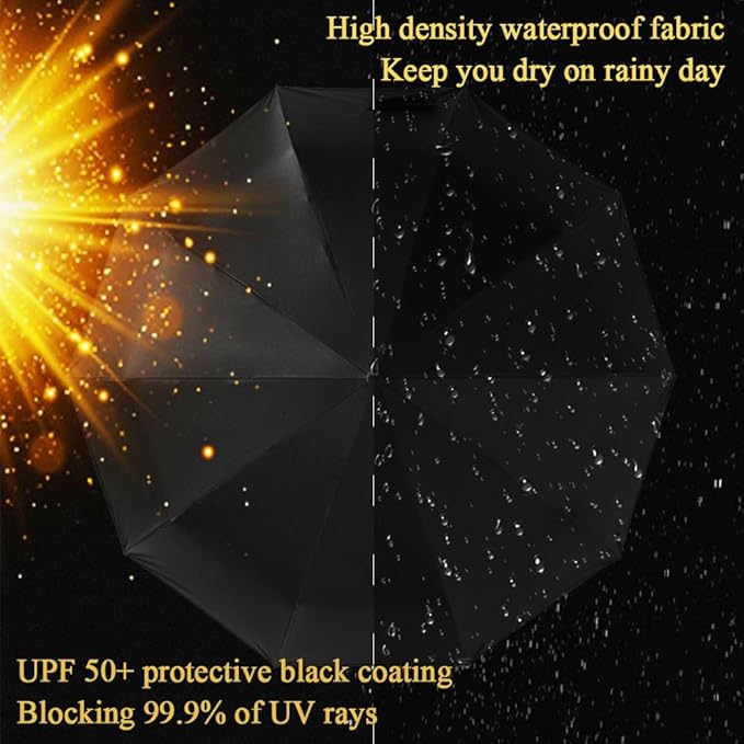 Automatic Umbrella Windproof Lightweight Strong Compact UV Protection Rain Travel Umbrellas Collapsible Backpack Umbrella Suit For Adult
