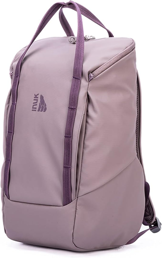 INUK Laptop Backpack for College Students & Work, 25L Lightweight Waterproof Backpack for Business Travel, Hiking Daypack with Padded Sleeve and Safety Whistle, Made from Recycled Materials，Purple