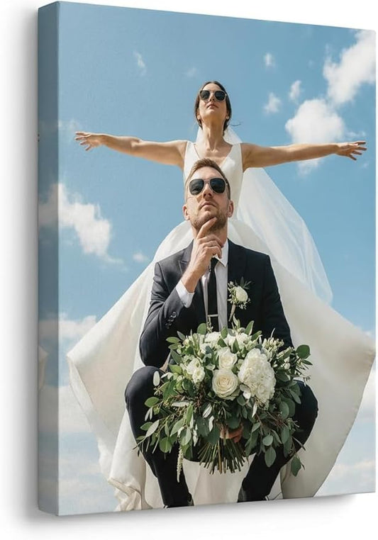 Custom Canvas Prints with Your Photos, Frameless Wall Art Canvas, Personalized Photo Print for Home Decor, Family & Pet Pictures, Gifts for Birthday & Anniversary, Made in USA (18“L x 12"W)