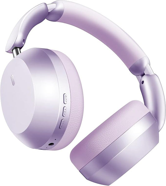 Wentronic Y04 Bluetooth Headphones Active Noise Cancelling Wireless Over Ear Headphones 48 Hours Playtime High Sound Quality Foldable Headphones with Soft Ear Cushion for Travel - Purple